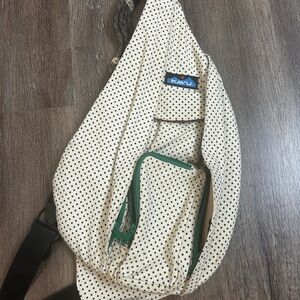 KAVU Cream and Black Polka Dot Backpack